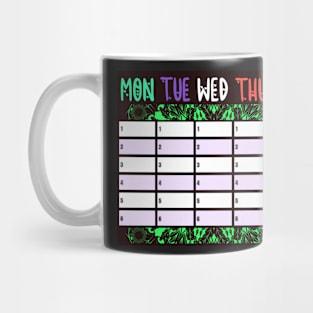 SCHOOL TIMETABLE STUDENT PLAN Mug